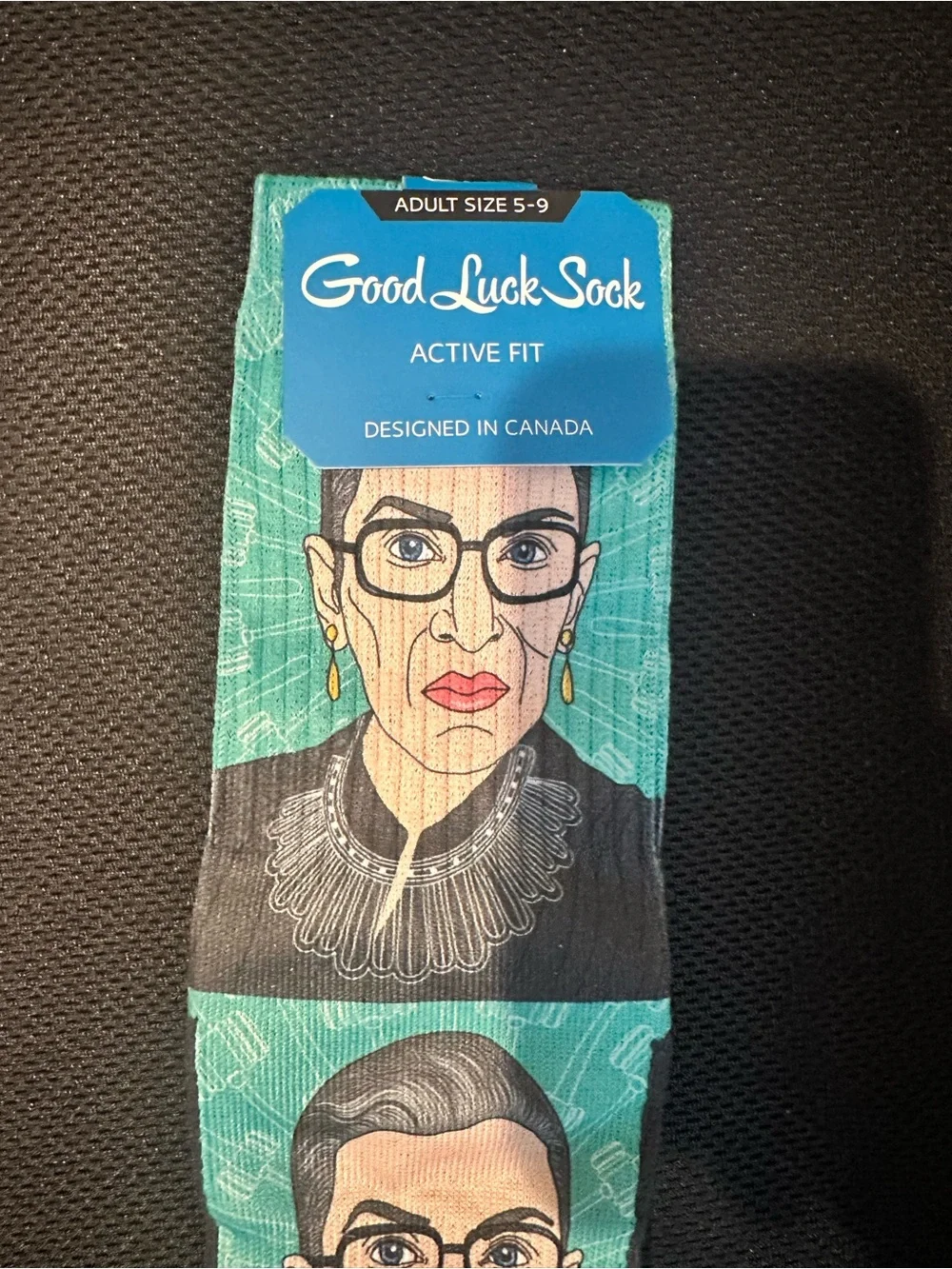 Teal Graphic Crew Socks - Ruth Bader Ginsburg